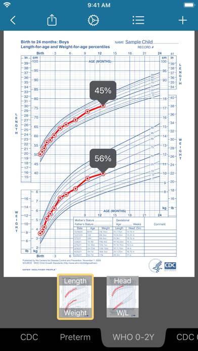 Growth: baby & child charts App screenshot