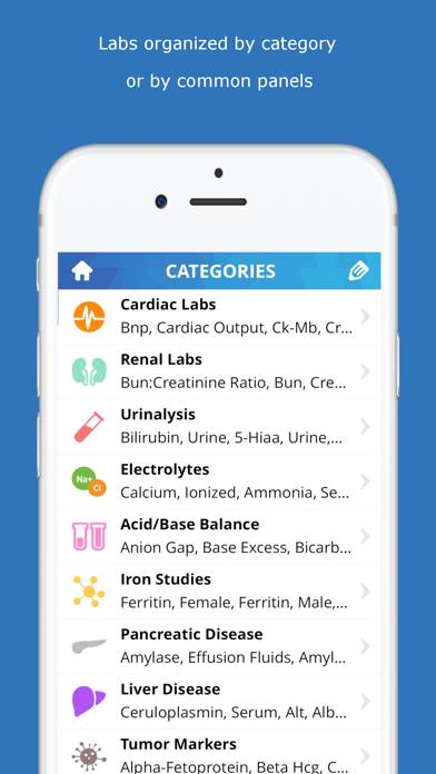 Lab Values Medical Reference App screenshot #1