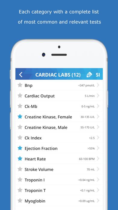 Lab Values Medical Reference App-Screenshot