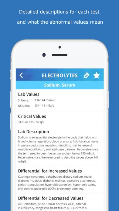 Lab Values Medical Reference App-Screenshot