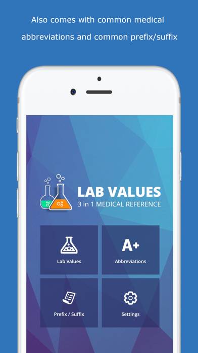 Lab Values Medical Reference App-Screenshot