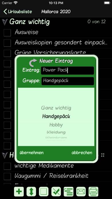 Urlaubsliste App-Screenshot #3