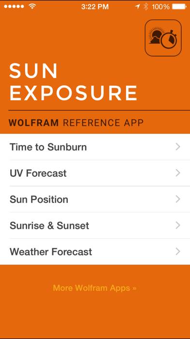 Wolfram Sun Exposure Reference App Captura de pantalla de la aplicación #1