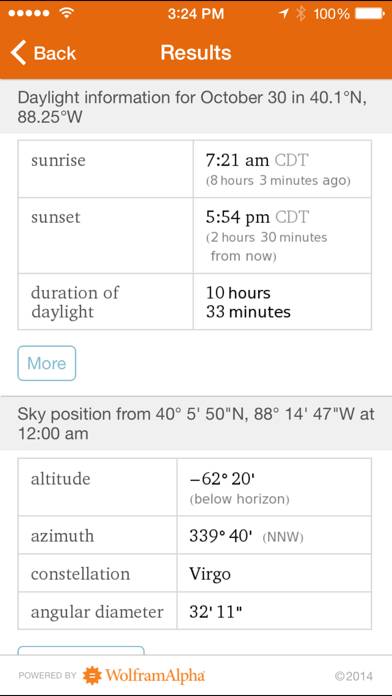 Wolfram Sun Exposure Reference App Captura de pantalla de la aplicación #5