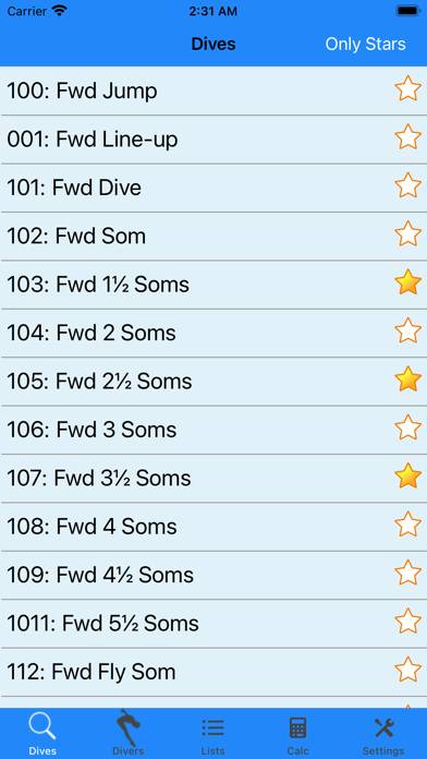 Dive List App screenshot #1