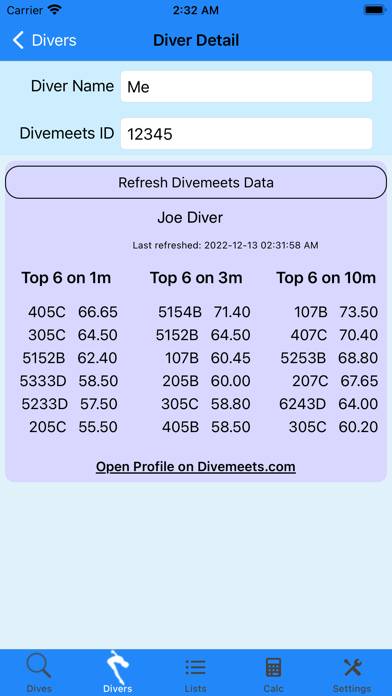 Dive List App screenshot #3