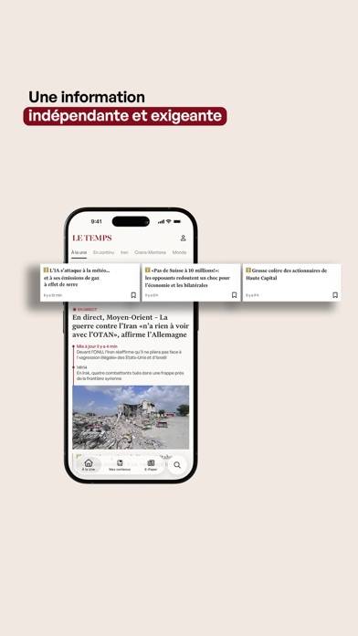 Le Temps Capture d'écran de l'application