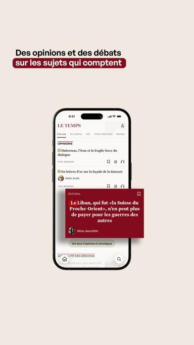 Le Temps Capture d'écran de l'application