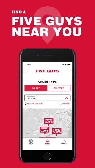 Five Guys Burgers & Fries App screenshot