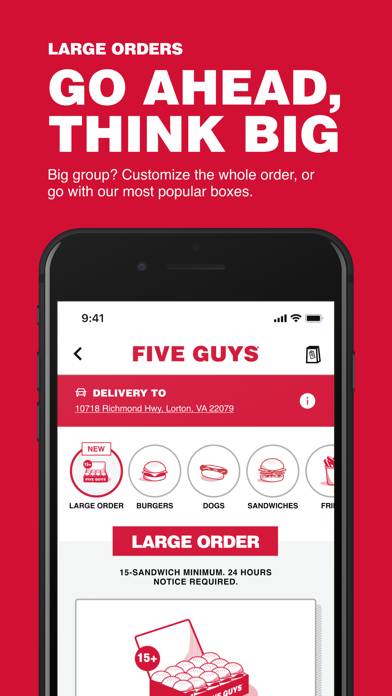 Five Guys Burgers & Fries App screenshot