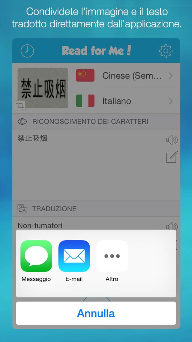 Read for Me!: Traduci il testo di una foto Schermata dell'app #5