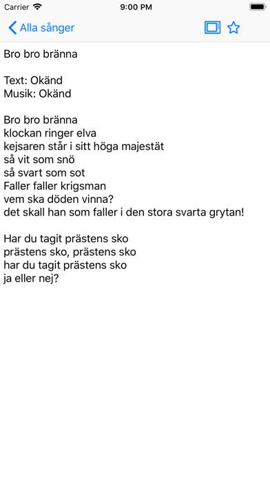 Sångboken App skärmdump #3