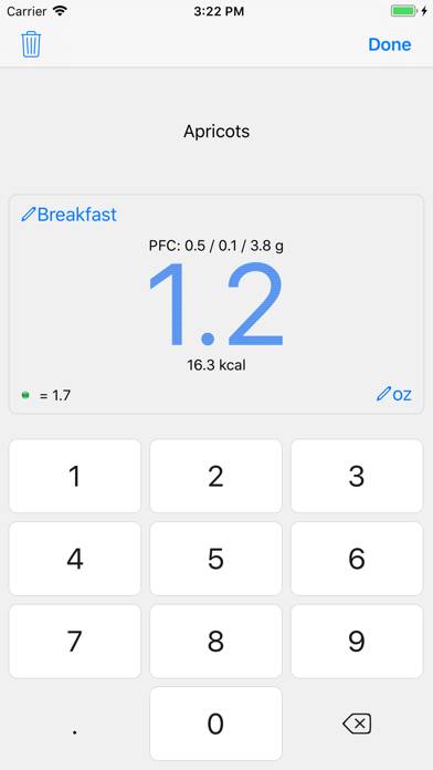 Noco Calories App screenshot