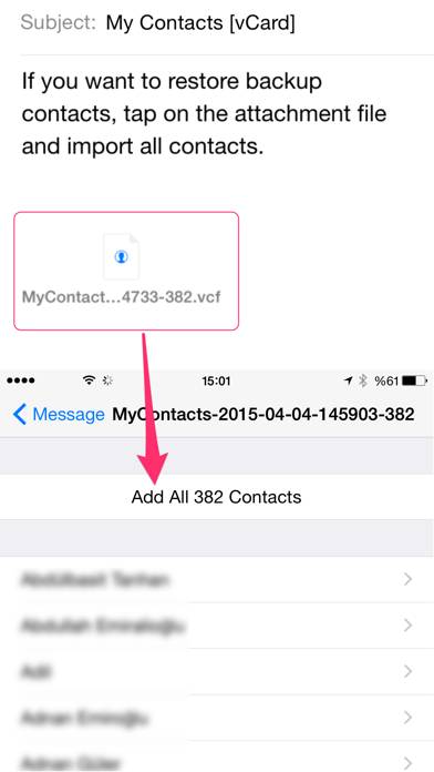 My Contacts Backup Pro App-Screenshot #3