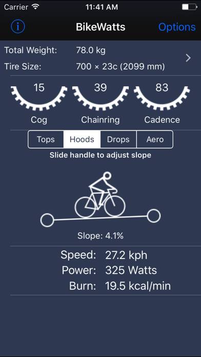 BikeWatts screenshot