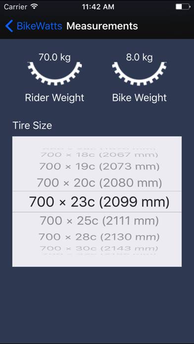 BikeWatts Captura de pantalla de la aplicación