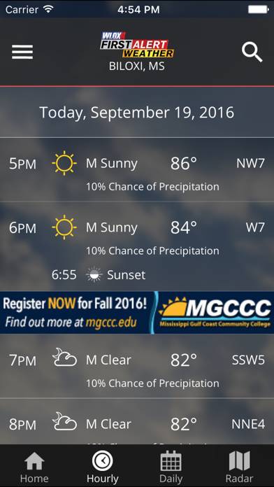 WLOX Weather App screenshot