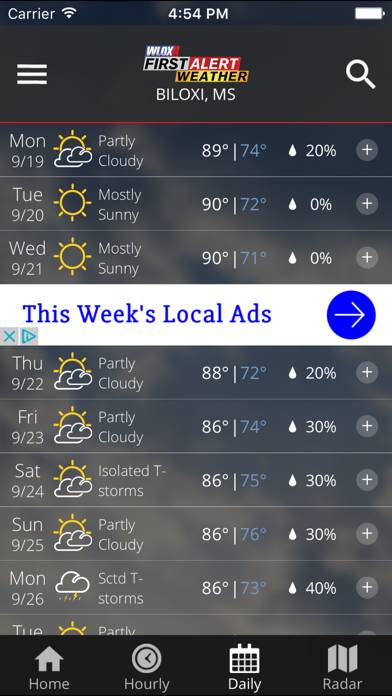 WLOX Weather App screenshot