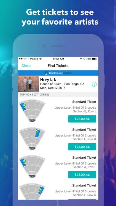 Bandsintown Concerts Schermata dell'app #1