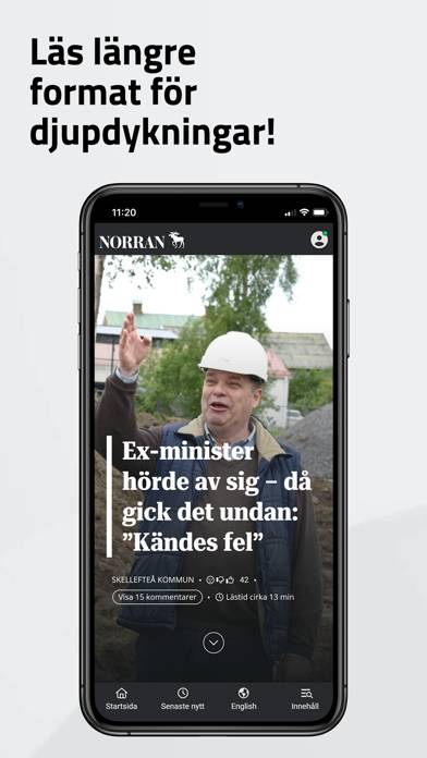 Norran App skärmdump