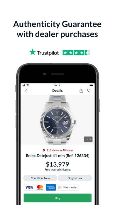 Chrono24 | Luxury Watch Market Schermata dell'app #2