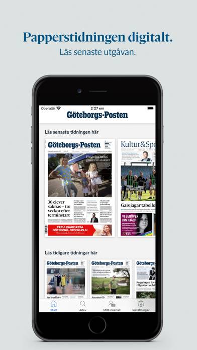 Göteborgs-Posten e-tidning App skärmdump #1