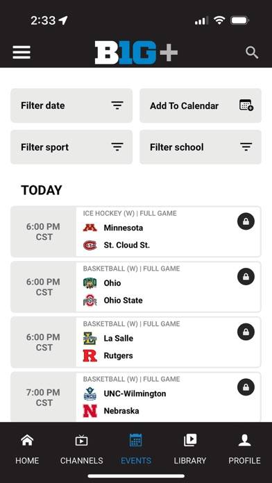 B1G plus: Watch College Sports App screenshot #2