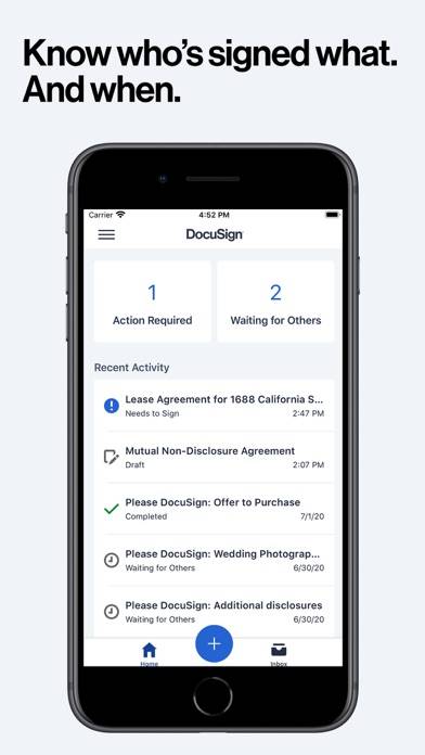 Docusign Schermata dell'app