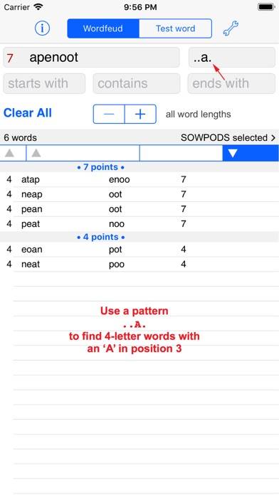 Words Finder Wordfeud/SOWPODS App skärmdump #3