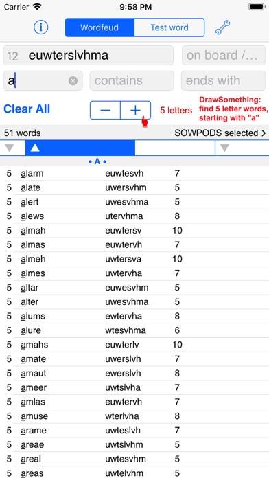 Words Finder Wordfeud/SOWPODS game screenshot