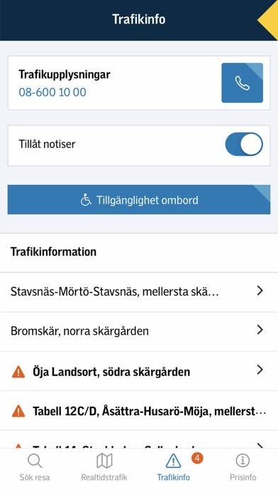 Waxholmsbolaget App skärmdump