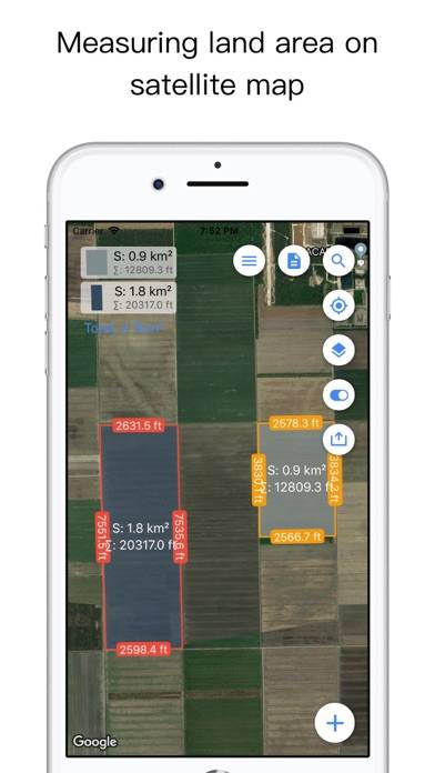 Planimeter Pro for map measure App screenshot #1