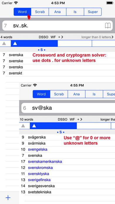 Svenska Words Finder PRO App skärmdump #2