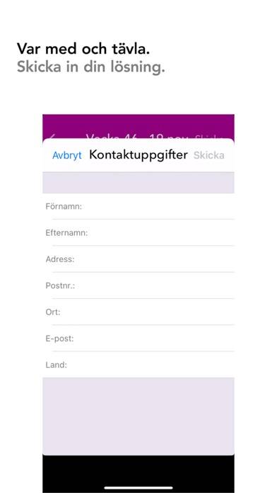 Melodikrysset i P4 App skärmdump