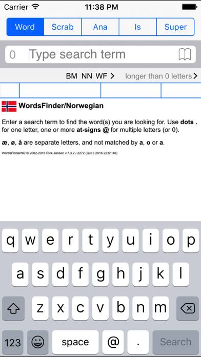 NO Words Finder PRO/Norwegian App screenshot #1