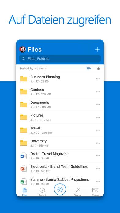 Microsoft OneDrive App skärmdump