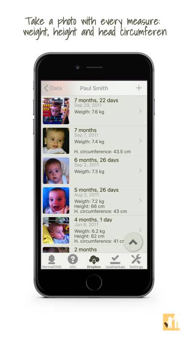 NormalChild: Health Record Captura de pantalla de la aplicación #2