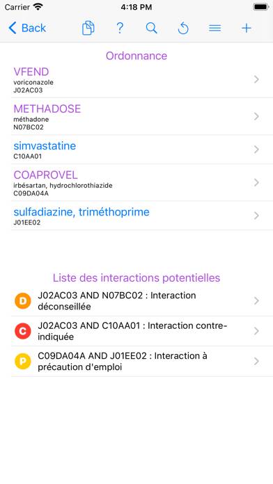 Interactions Médicaments Capture d'écran de l'application #5