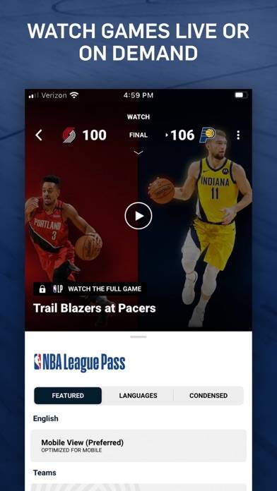 NBA: Live Games & Scores Schermata dell'app #3