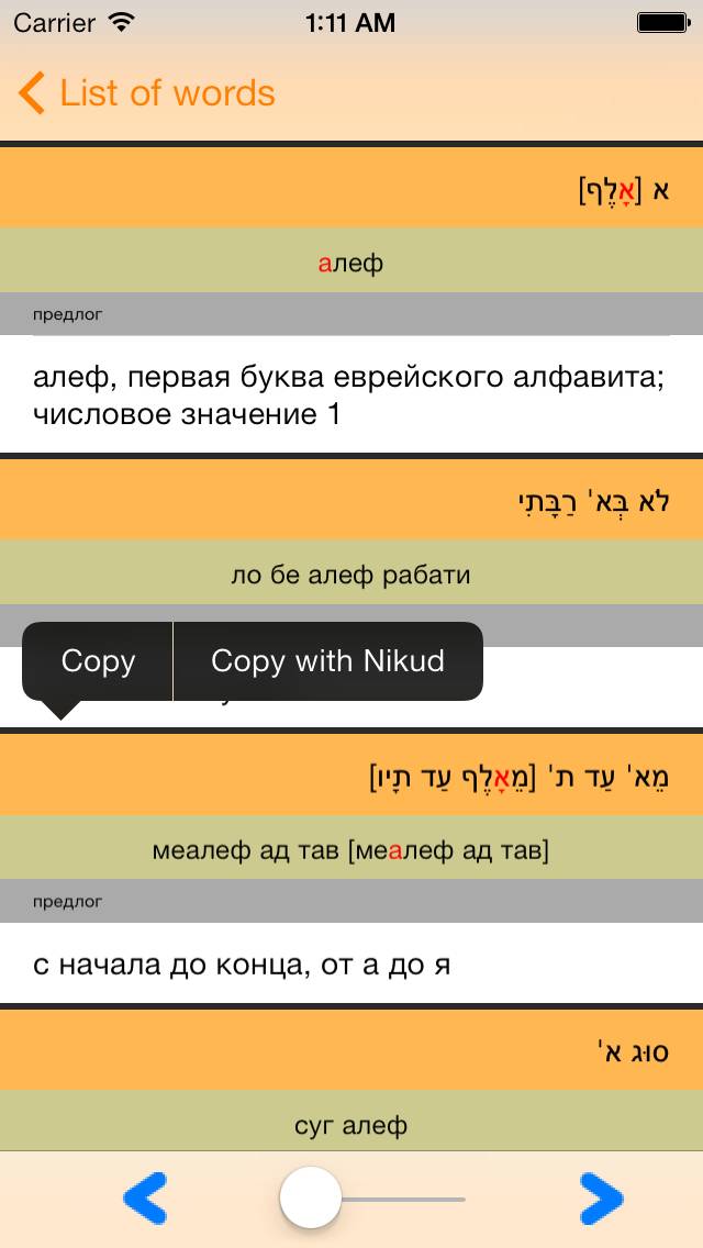 IRIS Hebrew Russian Dictionary App screenshot #2