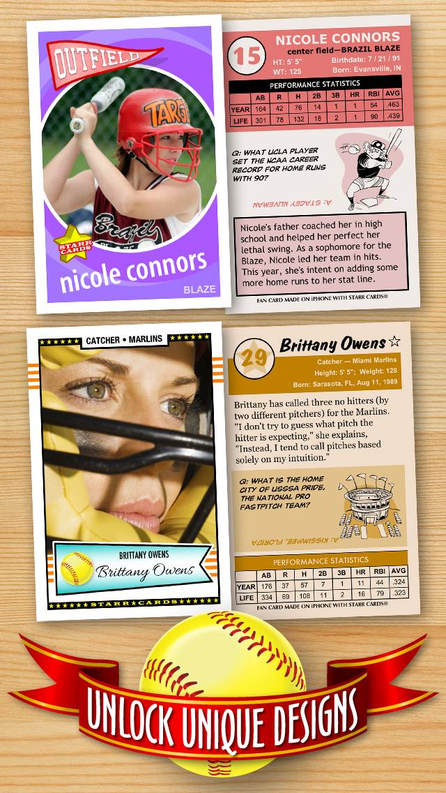 Softball Card Maker App screenshot