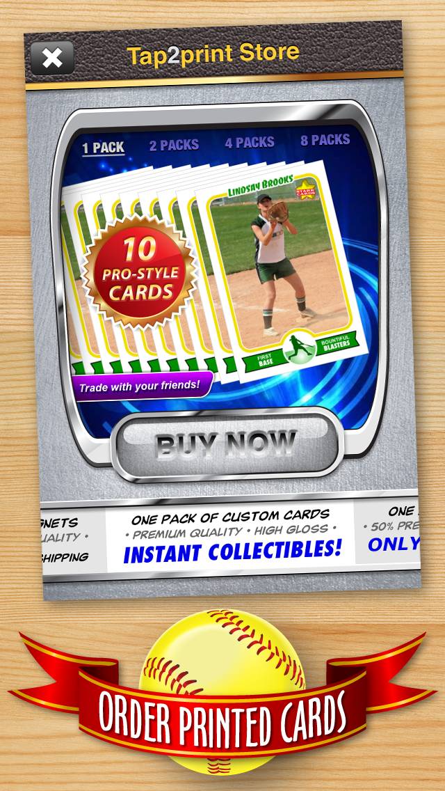 Softball Card Maker App screenshot