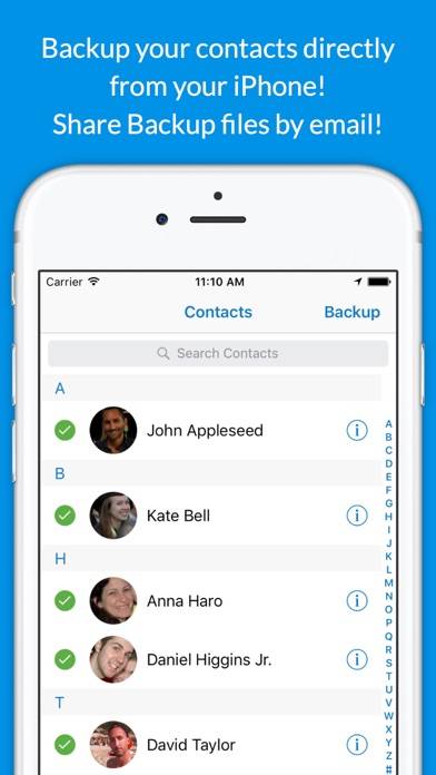 Backup Contacts plus Restore Captura de pantalla de la aplicación #1