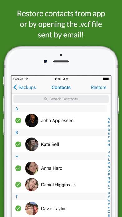 Backup Contacts plus Restore Captura de pantalla de la aplicación #2
