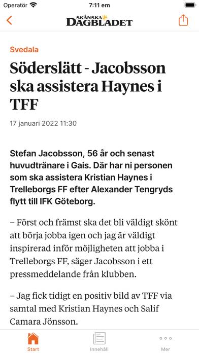 Skånska Dagbladet App skärmdump #2