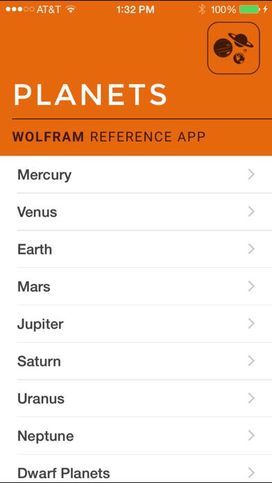 Wolfram Planets Reference App Captura de pantalla de la aplicación #1