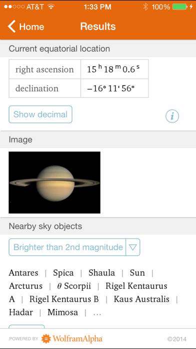 Wolfram Planets Reference App Captura de pantalla de la aplicación #3