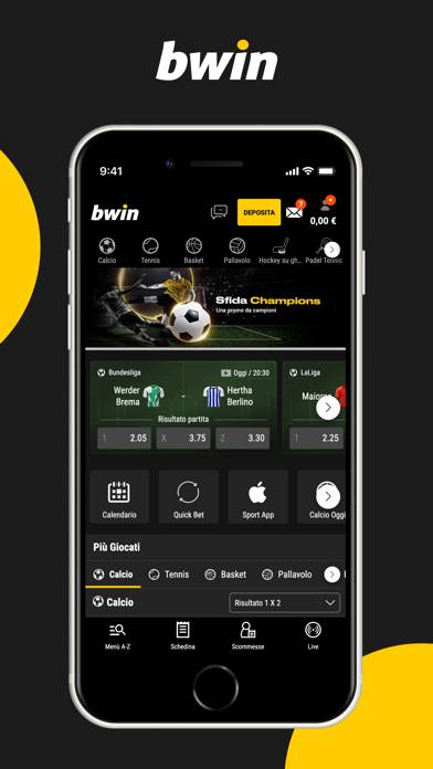 Bwin Scommesse Sportive Online Schermata dell'app #1