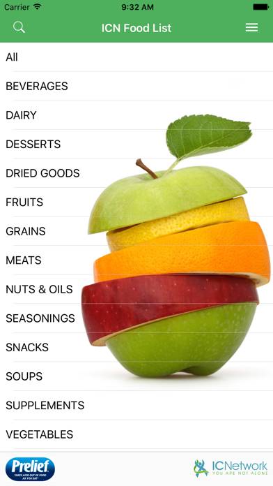 ICN Food List Schermata dell'app #1