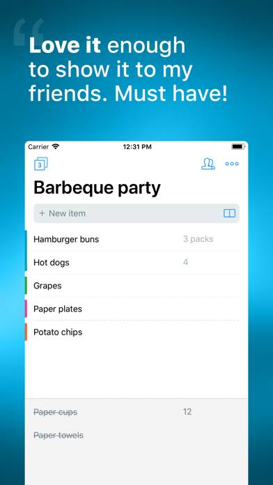 Grocery List with Sync App screenshot #1